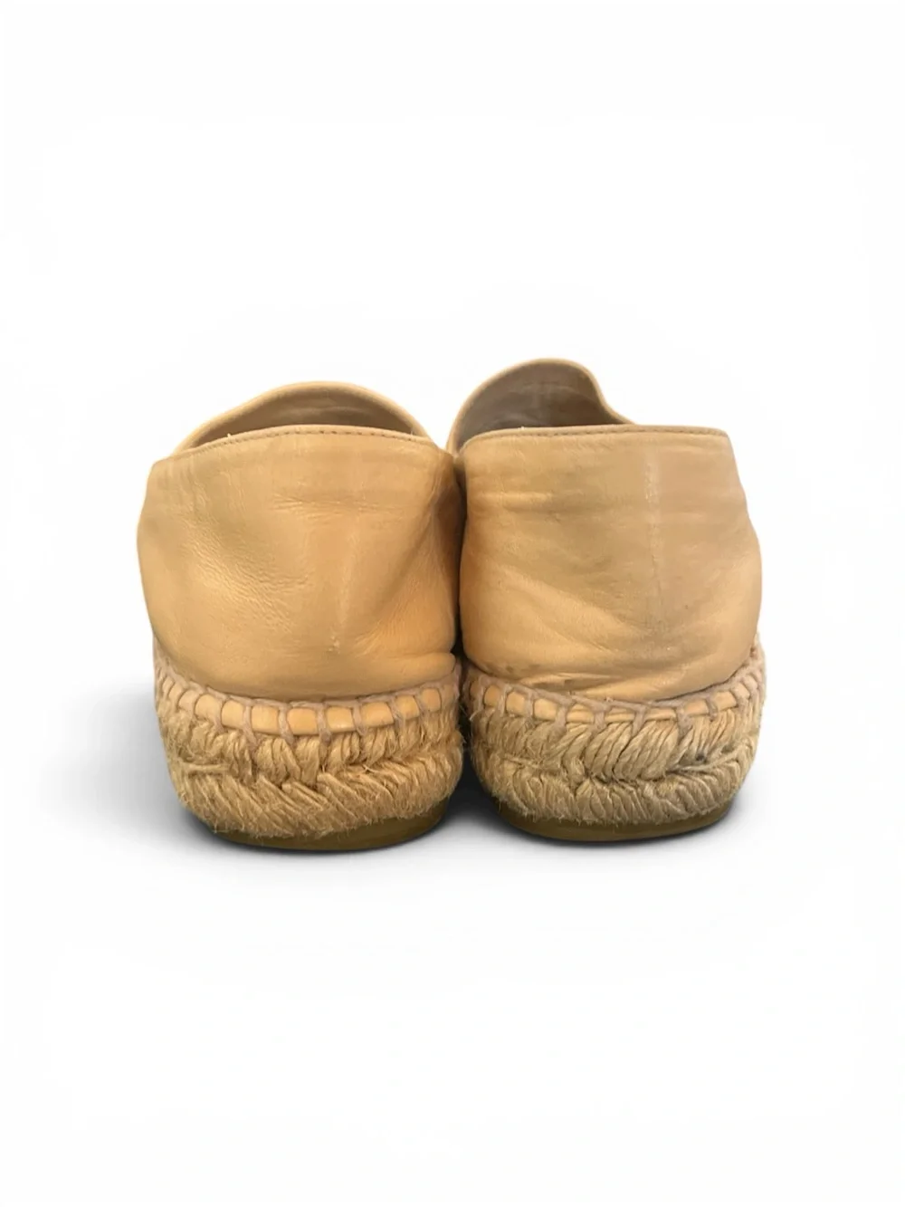 CHANEL Beige and Black Espadrille Flats with CC Logo